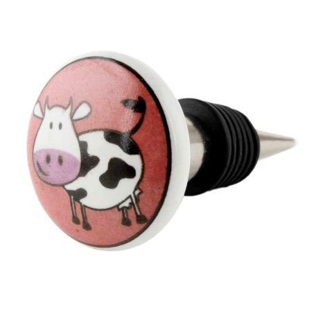 Cow Ceramic Wine Bottle Stopper